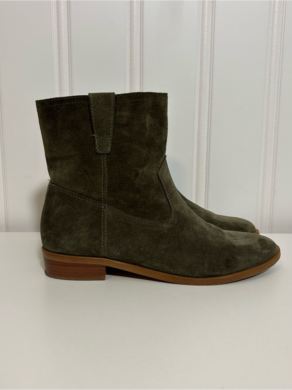 Rebecca minkoff Suede Mid-Calf Ankle Boots in Olive Green